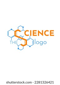 logotipo sobre el tema de la ciencia, el ADN y la medicina.
