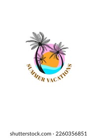 logo on the theme of summer vacations in a minimalist style.