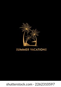 logo on the theme of summer vacations in a minimalist style.