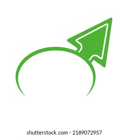 Logo con fondo blanco. Flecha y pancarta.
