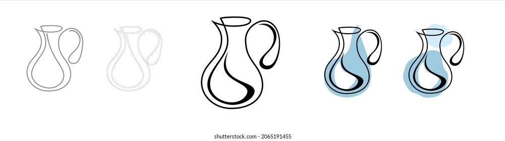 logo, one line water jug ​​emblem