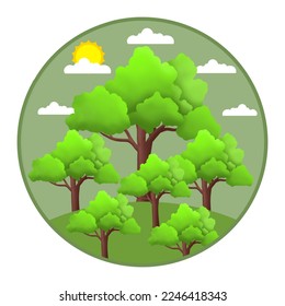 Logo de un millón de árboles al día.  Ilustración vectorial.