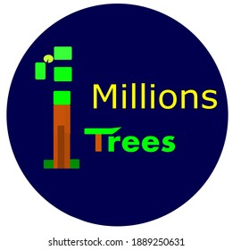 Logo del Movimiento Un Millón de Árboles con el concepto de árboles cuadrados