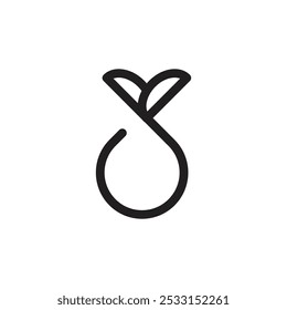 Logotipo linha traço cebola design exclusivo com fundo em branco