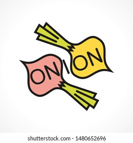 logo with onions. Logo for company. Vector illustration