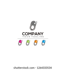 Logo Online Doctor Capsule  - vector,concept and simple