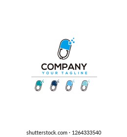 Logo Online Doctor Capsule  - vector,concept and simple