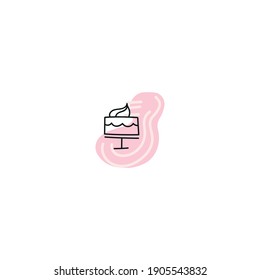 logo for online shop, bakery. Contemporary modern trendy vector logo. Highlight cover background. Beauty icon.