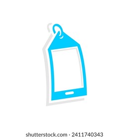 Logo online shop, vector of smartphone and price label	