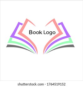 logo open book with simple colors. simple vector design