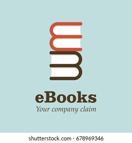 Logo open book. Vector Illustration