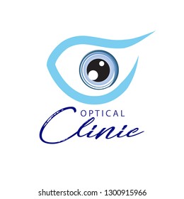 Logo optical clinic. Idea for ophthalmic clinic or eye clinic. Ophthalmology.