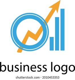 logotipo con flecha naranja y concepto de éxito de gráfico de crecimiento