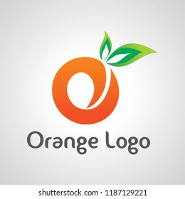 logo of orange fruit concept