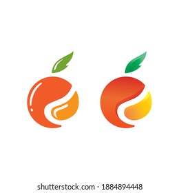 Peach Fruit Logo Design Template Stock Vector (Royalty Free) 1610927878 ...