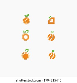 logotipo naranja fruta vectorial logotipo