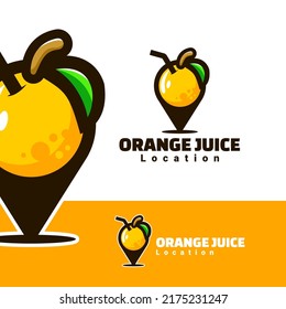 logo orange juice location art illustration