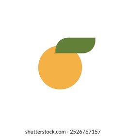 Logotipo naranja con la hoja y el fondo en blanco