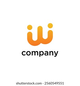 A logo with an orange stylized 'W'