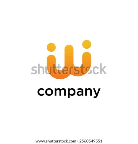 A logo with an orange stylized 'W'