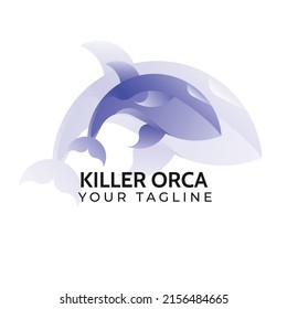 logo orca gradient style vector illustration
