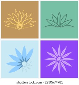 Logo-Bio-Flachdesign-Blumenvektor