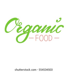 Logo Organic Food Fresh Bright Green Stock Vector (Royalty Free) 554534503