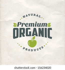 Logo Organic Food Fruit Leaf Farm Market Nature Farmer Fresh Vintage Eco Green Sticker Label Of Healthy Organic Natural Farm Fresh Food Logo Organic Food Fruit Leaf Farm Market Nature Farmer Fresh Cla