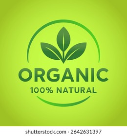 Logo for an organic product made in a soft natural style. Vector design.