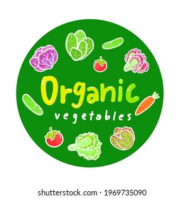 Logo Organic Vegetables on background