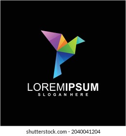 Logo origami bird gradient colorful