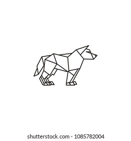 logo origami Paper line Wolf