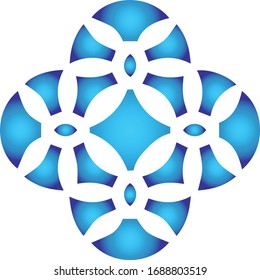 logo ornament design vector blue