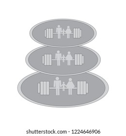 Logo for the orphanage. Sport family. Silhouette mother with baby and husband. Card of happy mothers day. Abstract vector logos of people for social groups.