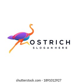 Logo Ostrich gradient colorful style