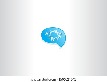 Logo otak biru modern on white background