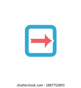 Logotipo de diseño de plantillas de elementos de iconos fuera de caja. Enlace externo. Ilustración de vectores de material aislado