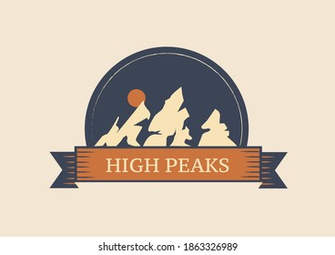 logo outdoor, adventure mountain badge