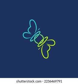 el logotipo es un esquema del ciclo de la mariposa. Único y elegante.