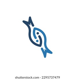 the logo is outline of fish cycle. Unique and elegant.