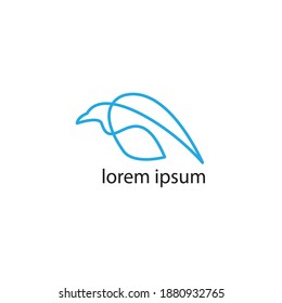 Logo outline illustration of bird template design vector