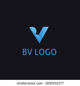 logo outline letter B, V color silhouette simple and simple logo design,