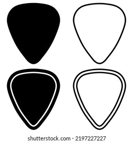 Logo outline pick guitar rock vector mediator plectrum line icon