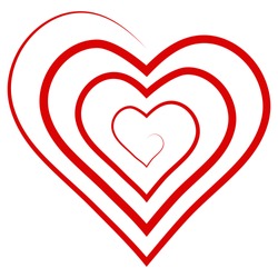 Logo Outline Shape Spiral Heart, Vector Symbol Of Infinite Love Heart Shaped Spiral