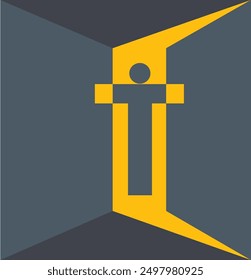 Logo output in the form of the letter T
