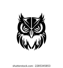 ﻿A logo of an owl in black and white, with a simple vector design.