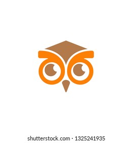 Logo Owl, Education Owl Fun Logo illustration. Owl Logo Template Design Vector