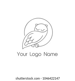 logo owl sleeping comfortably