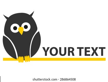 Logo with owl and your text - eps vector.