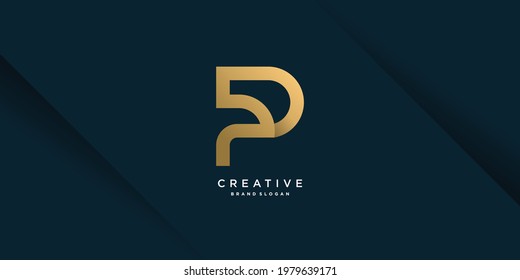Logo P with creative concept design for company, person, marketing, vector part 8